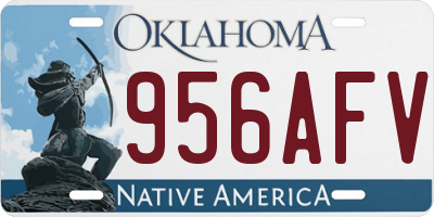 OK license plate 956AFV