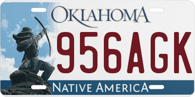 OK license plate 956AGK