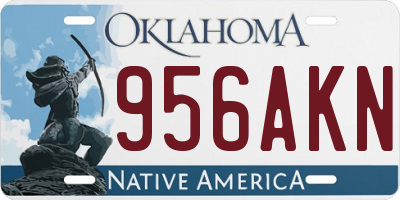 OK license plate 956AKN