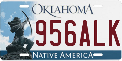 OK license plate 956ALK