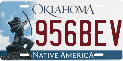 OK license plate 956BEV