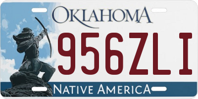 OK license plate 956ZLI