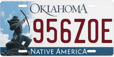 OK license plate 956ZOE