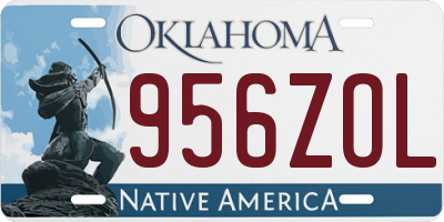 OK license plate 956ZOL