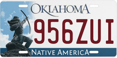 OK license plate 956ZUI