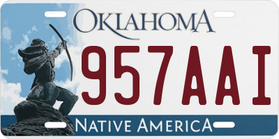 OK license plate 957AAI