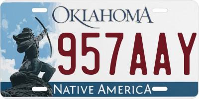 OK license plate 957AAY
