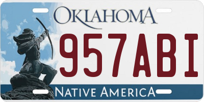 OK license plate 957ABI
