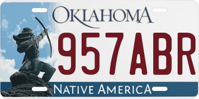 OK license plate 957ABR