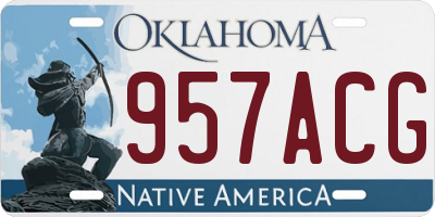 OK license plate 957ACG