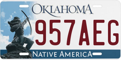 OK license plate 957AEG