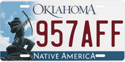 OK license plate 957AFF