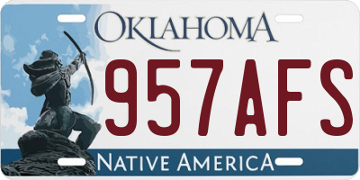 OK license plate 957AFS