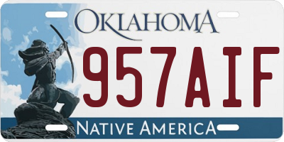 OK license plate 957AIF