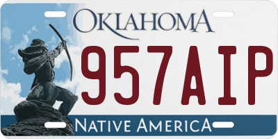 OK license plate 957AIP