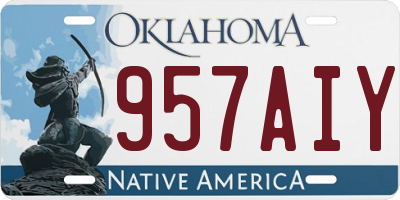 OK license plate 957AIY