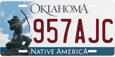 OK license plate 957AJC