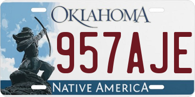 OK license plate 957AJE