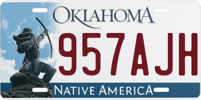 OK license plate 957AJH