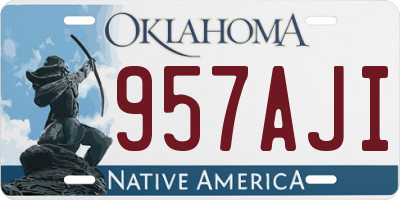 OK license plate 957AJI