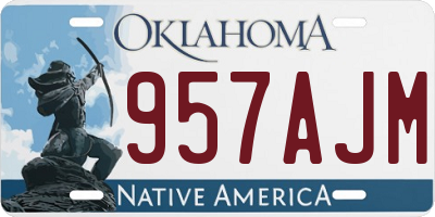 OK license plate 957AJM