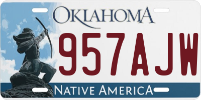 OK license plate 957AJW