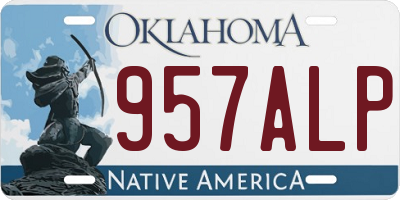 OK license plate 957ALP