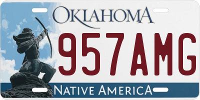 OK license plate 957AMG