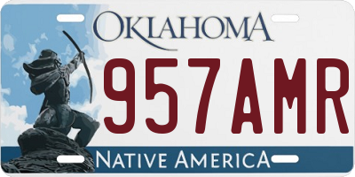 OK license plate 957AMR