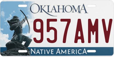 OK license plate 957AMV