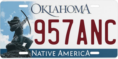 OK license plate 957ANC