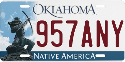 OK license plate 957ANY
