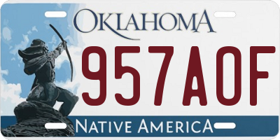 OK license plate 957AOF