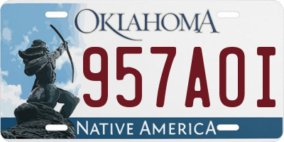 OK license plate 957AOI