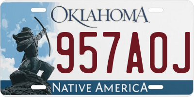 OK license plate 957AOJ