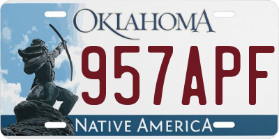 OK license plate 957APF