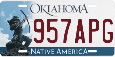 OK license plate 957APG