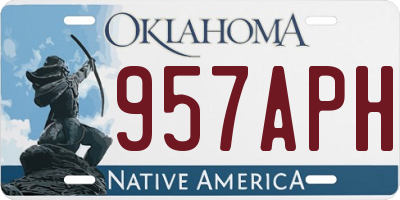 OK license plate 957APH