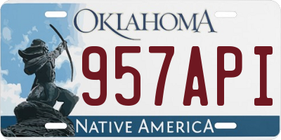 OK license plate 957API