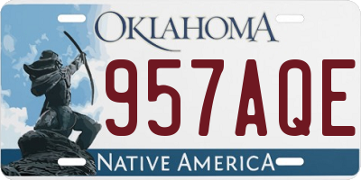 OK license plate 957AQE