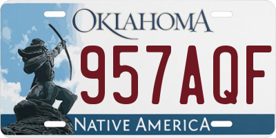 OK license plate 957AQF