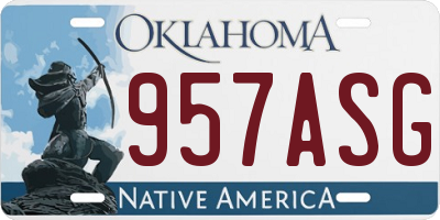 OK license plate 957ASG