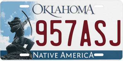 OK license plate 957ASJ