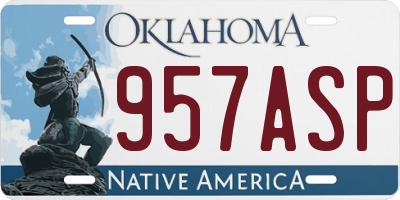 OK license plate 957ASP