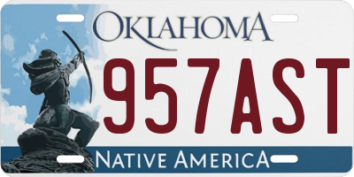 OK license plate 957AST