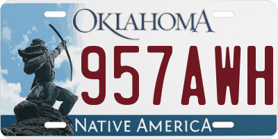 OK license plate 957AWH