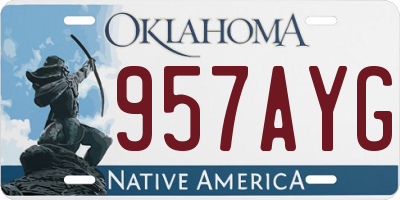 OK license plate 957AYG