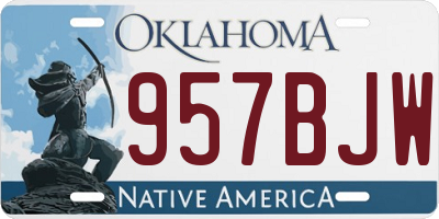 OK license plate 957BJW