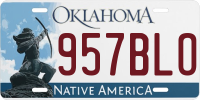 OK license plate 957BLO