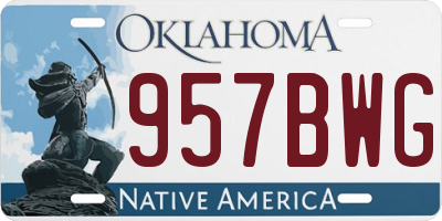 OK license plate 957BWG
